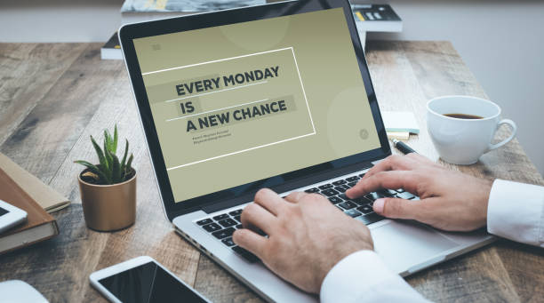 EVERY MONDAY IS A NEW CHANGE stock photo
