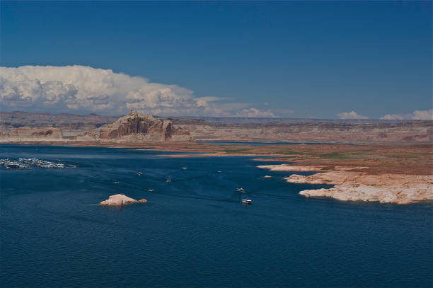 istock Panoramic view on famous lake Powell 831132234