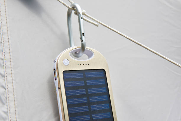 istock Hiking portable battery with solar panels 831134674