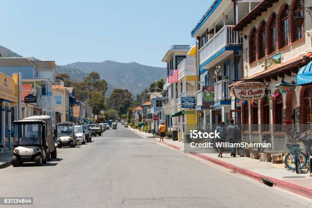 A Busy Steet On Catalina Island Off The Southern California Coast Stock Photo - Download Image Now