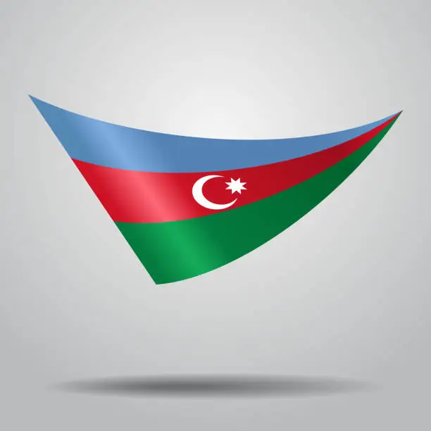 Vector illustration of Azerbaijani flag background. Vector illustration.