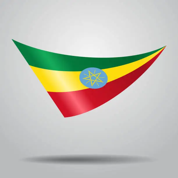 Vector illustration of Ethiopian flag background. Vector illustration.