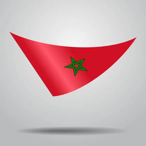 Vector illustration of Moroccan flag background. Vector illustration.