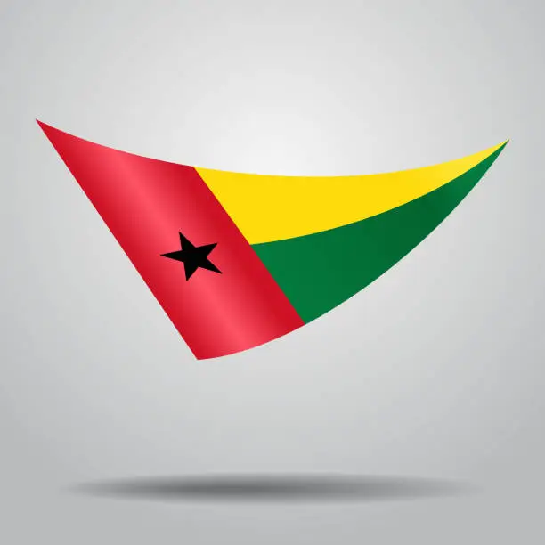 Vector illustration of Guinea-Bissau flag background. Vector illustration.