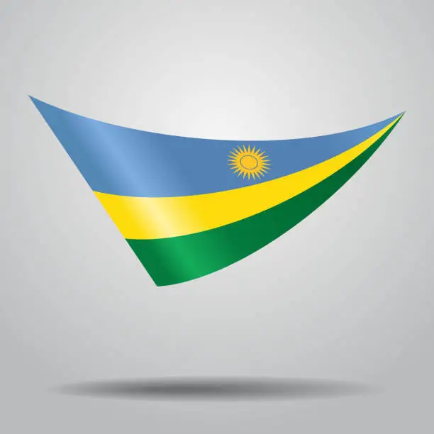 Vector illustration of Rwandan flag background. Vector illustration.