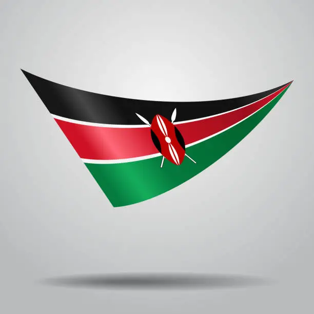 Vector illustration of Kenyan flag background. Vector illustration.