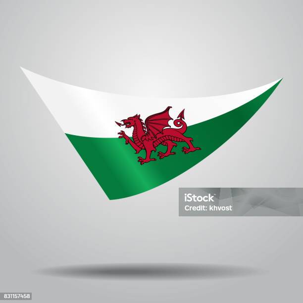 Welsh Flag Background Vector Illustration Stock Illustration - Download Image Now - Waving - Gesture, Welsh Flag, Backgrounds