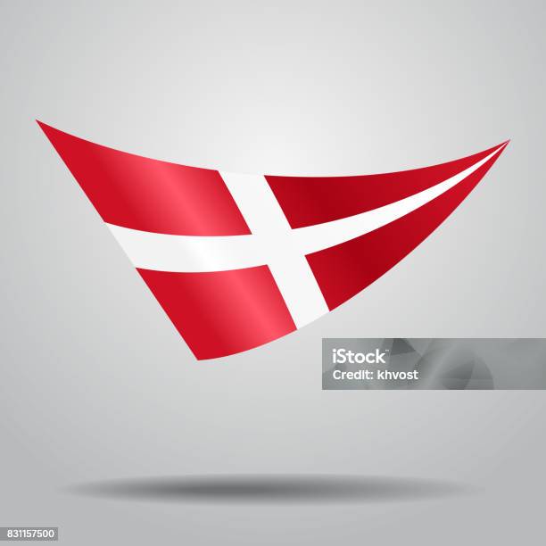 Vetores de Bandeira Dinamarquesa Plano De Fundo Ilustração Vetorial e mais imagens de Acenar