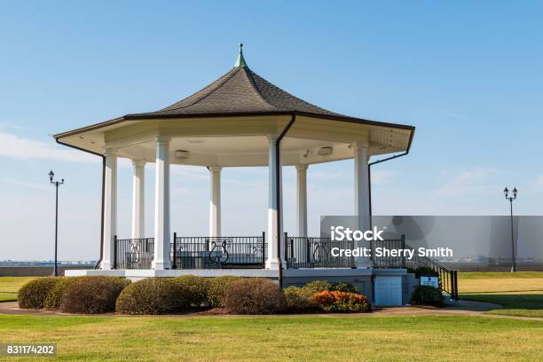 Bandstand In Continental Park On Fort Monroe Stock Photo - Download Image Now - Fort, Architecture, Bandstand