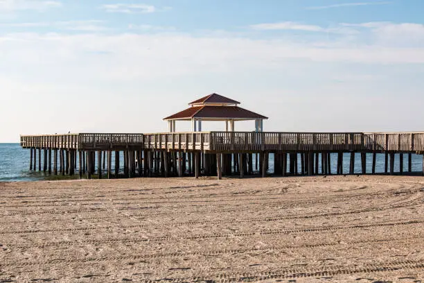 Photo of Wooden Public Viewing Pier at Buckroe Beach in Hampton, VA