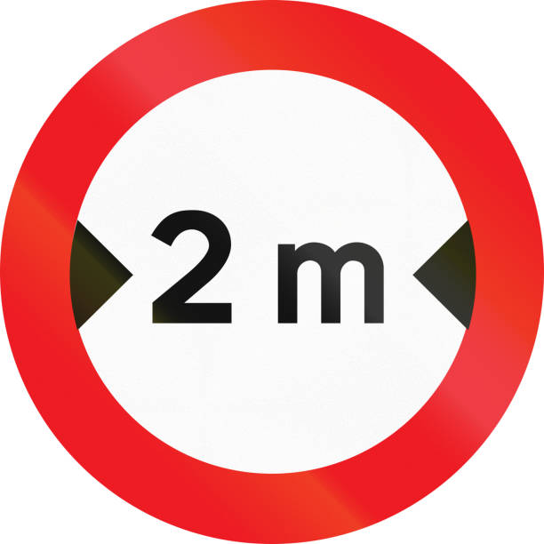 istock Road sign used in Denmark - No vehicles having an overall width exceeding 2 meters 831179574