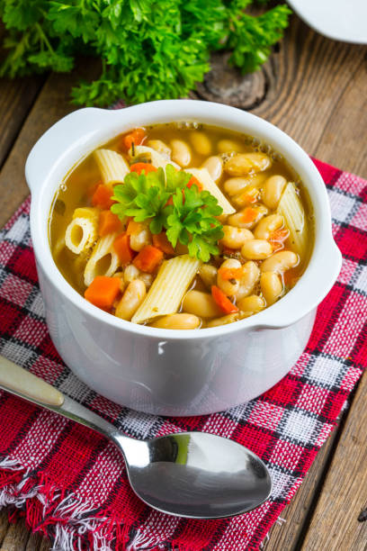 istock Bean soup with penne pasta. 831183338