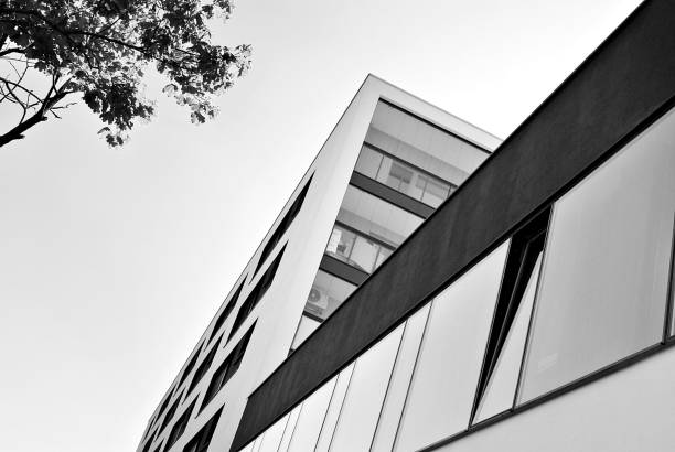istock Modern, Luxury Apartment Building. Black and white. 831187764