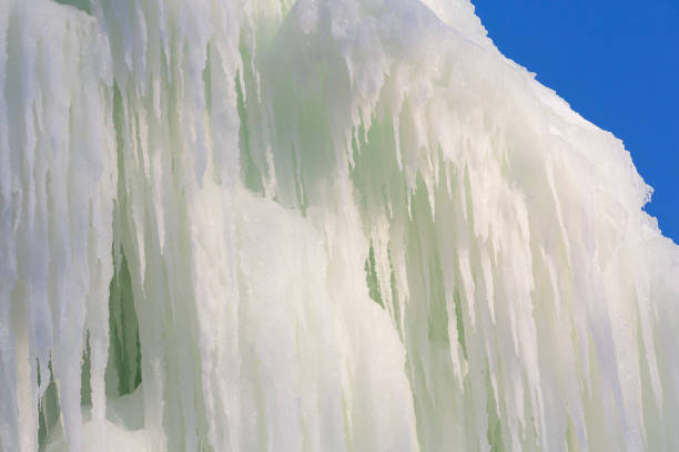 Close-up of ice crystals on a stream