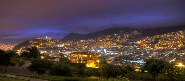 istock Panorama view of downtown Quito at night 831206940