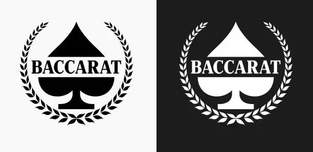 Vector illustration of Baccarat Icon on Black and White Vector Backgrounds