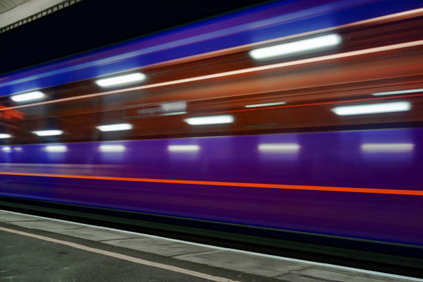 istock Trains departing art night 831218988