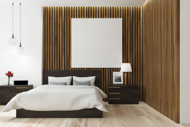 istock Wooden bedroom square poster 831222724
