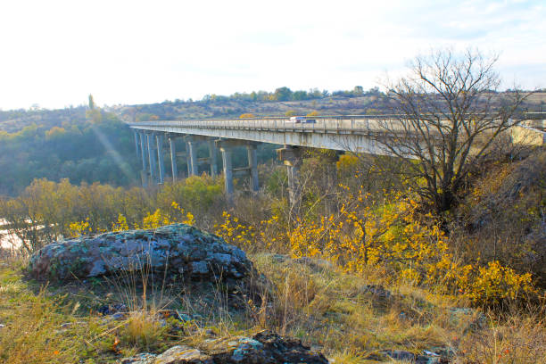 istock Bridge across the river Southern Bug in Ukraine on autumn 831233418
