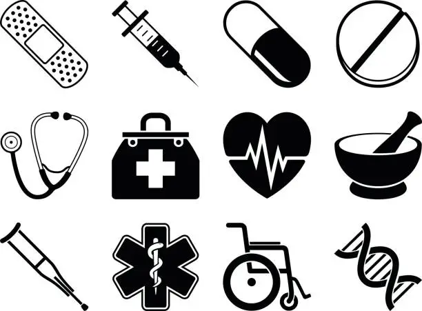 Vector illustration of Healthcare Icons