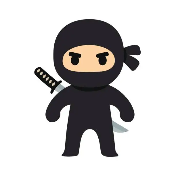 Vector illustration of Cartoon ninja illustration