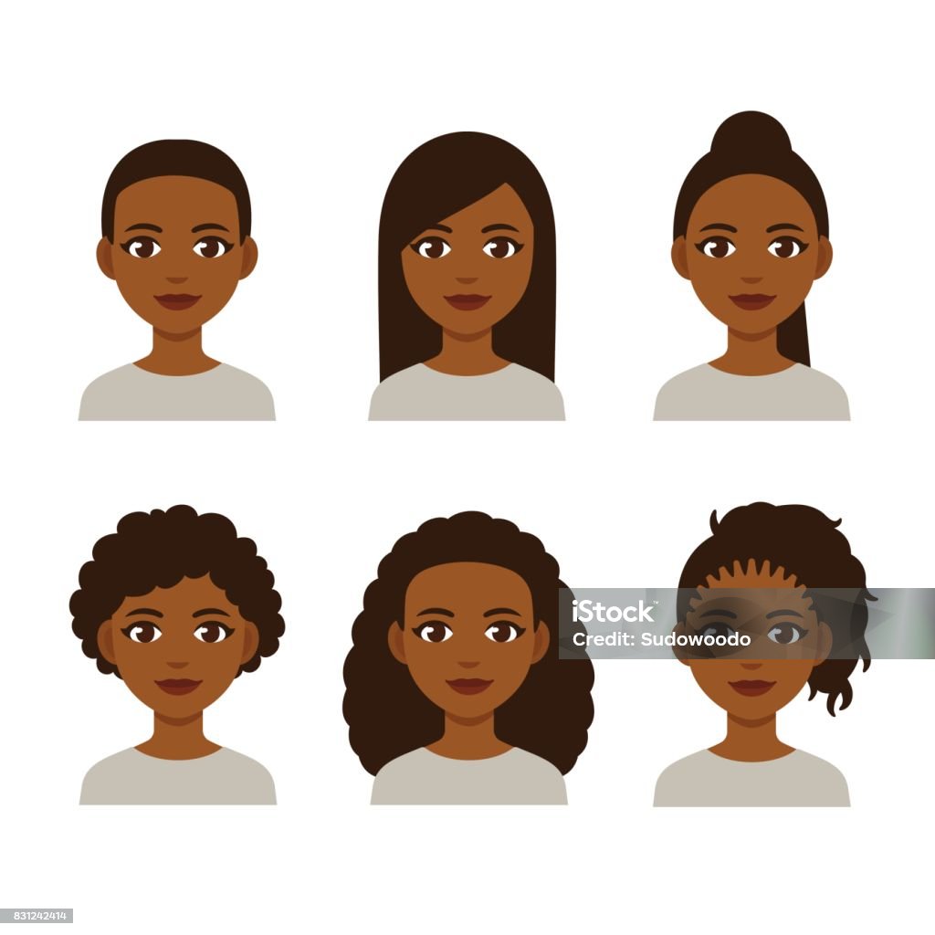 Black Women Hairstyles Stock Illustration - Download Image Now - Women,  African Ethnicity, African-American Ethnicity - iStock
