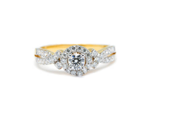 istock Gold ring with diamond isolated on white background 831249380