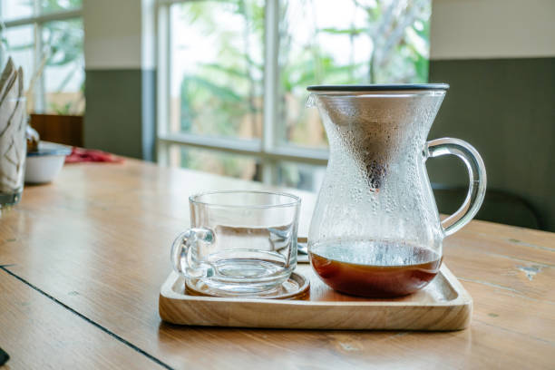 istock Drip brewing, filtered coffee, or pour-over is a method which involves pouring water over roasted 831263382