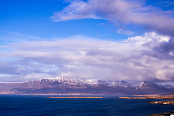 Iceland's sea and snow capped mountains