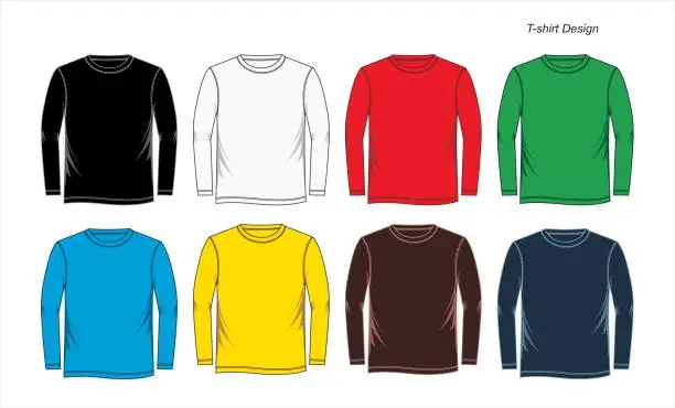 Vector illustration of Set Long T-shirt