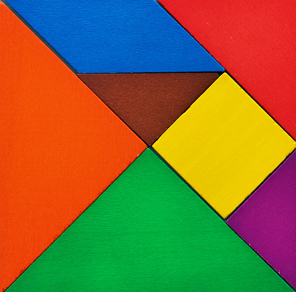 image of retro tangram puzzle.