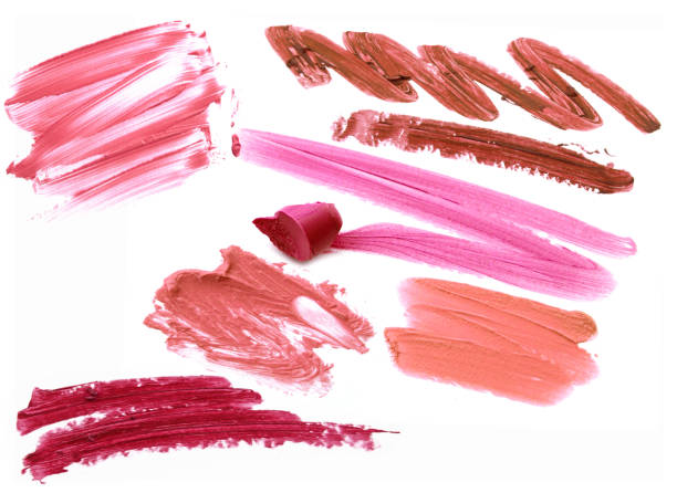 istock Collection of smudged lipsticks isolated on white 831280506