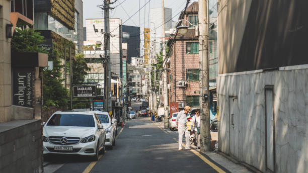 Seoul, South Korea - May 28 2017 : Seoul's residential area is very quiet and comfortable.