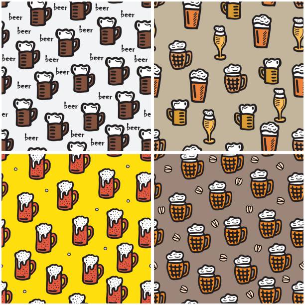 맥주 디자인에 대 한 완벽 한 배경 - pistachio beer nuts nut backgrounds stock illustrations