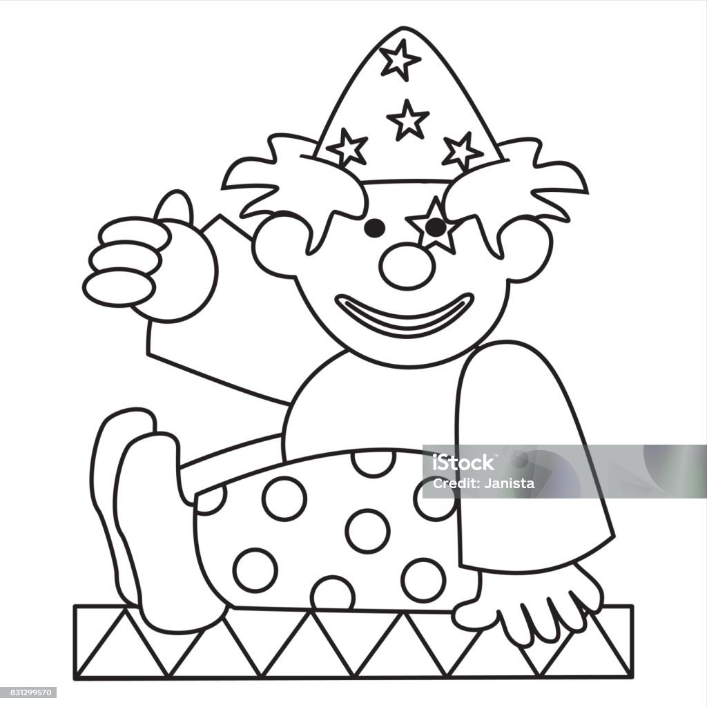 clown Clown, coloring page. Clown and ball. Vector icon. Art stock vector