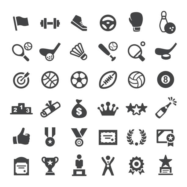 Sports and Achievement Icons - Big Series Sports and Achievement Icons laureate stock illustrations