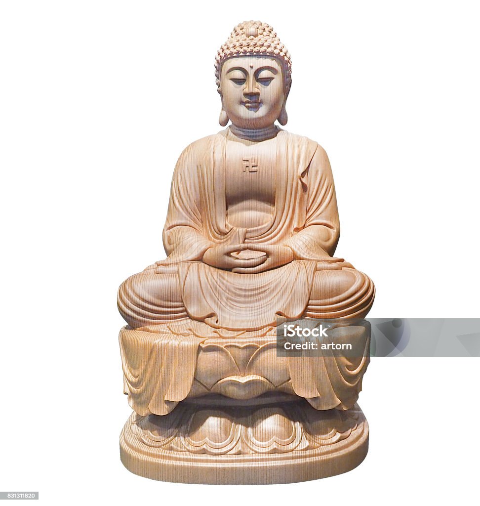 Tượng Phật Bằng Gỗ Trung Quốc Bị Cô Lập Trên Ảnh Nền Trắng Hình ...