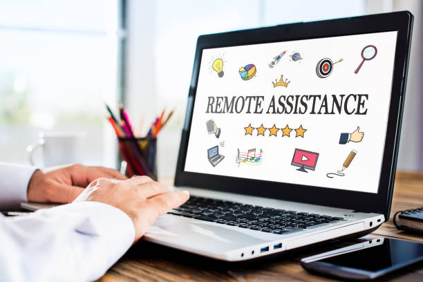 istock Remote Assistance Concept On Laptop Monitor 831314360