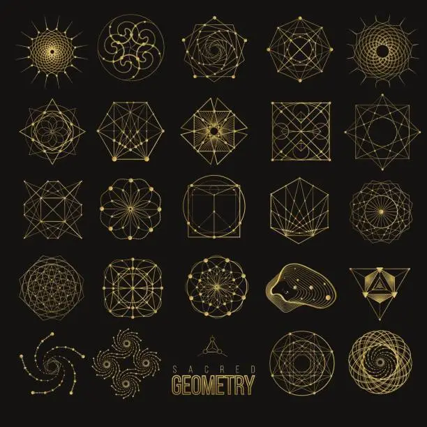 Vector illustration of Set Sacred geometry forms