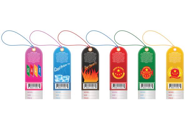 istock Price tag label with country barcode collection. Made in China. Vector EPS10 831325886