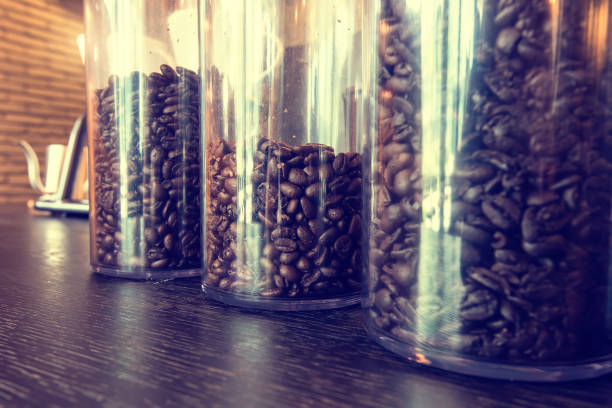 istock Coffee beans on grocery shelves 831325892