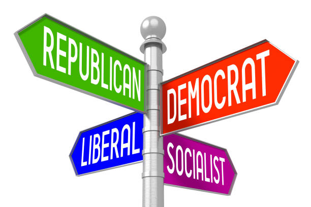 istock Politics concept - colorful signpost 831326142