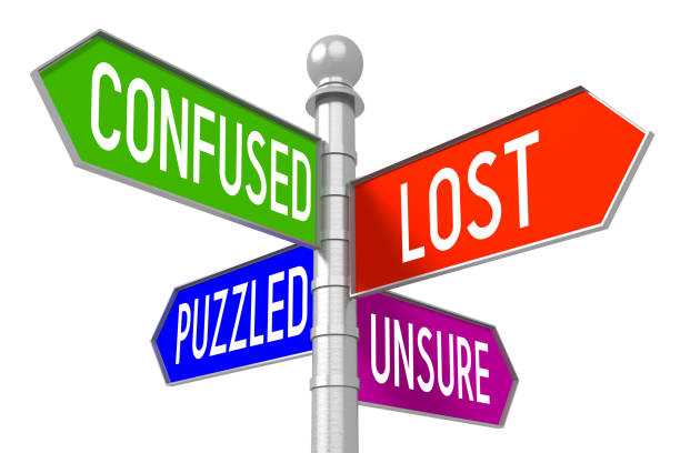 istock Lost concept - colorful signpost 831326432