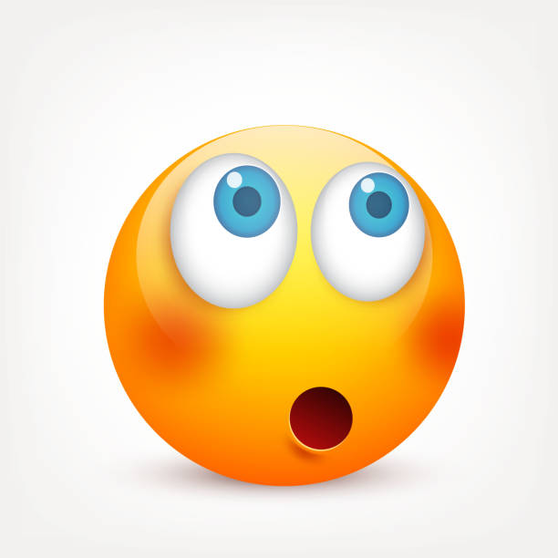 istock Smiley with blue eyes,emoticon. Yellow face with emotions. Facial expression. 3d realistic emoji. Sad,happy,angry faces.Funny cartoon character.Mood.Vector illustration 831334288