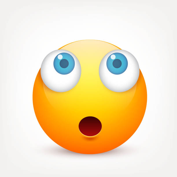 istock Smiley with blue eyes,emoticon. Yellow face with emotions. Facial expression. 3d realistic emoji. Sad,happy,angry faces.Funny cartoon character.Mood.Vector illustration 831334600