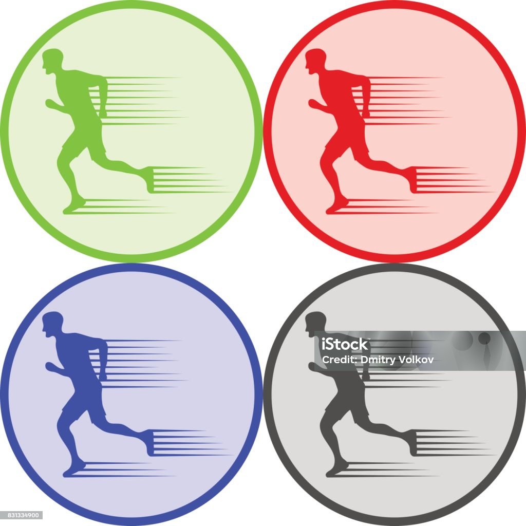 Running man, a running man icon. Running man, a running man icon. Flat design, vector illustration, vector. Abstract stock vector