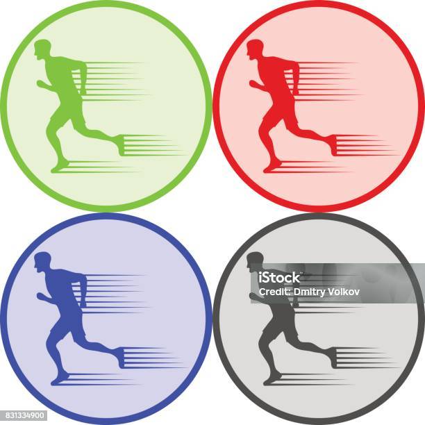 Running Man A Running Man Icon Stock Illustration - Download Image Now - Abstract, Active Lifestyle, Adult