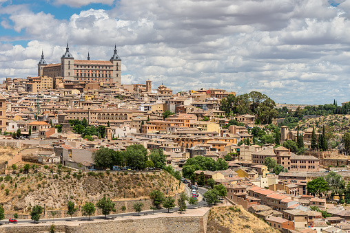 View of Toledo with Alcazar, Spain, UNESCO World Heritage