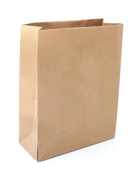 istock recycle brown paper bag isolated on white background 831338414