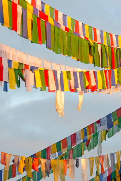 istock Buddhist Prayer flag streamers, West Bengal, India. 831348316